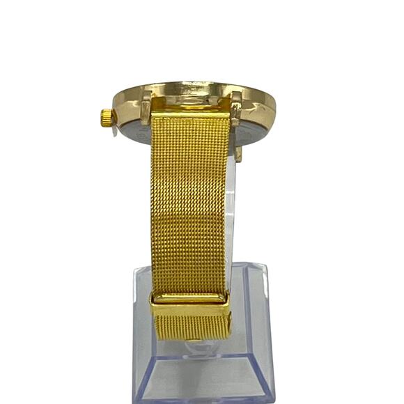 Women's Fashion Mesh Gold Rhinestone Wristwatch - Picture 3 of 6